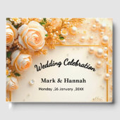Custom Floral Wedding Celebration– Personalized  Gastenboek (Voorkant)