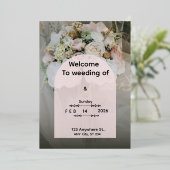 Custom Floral Wedding Invitation Personalized Mode Folie Uitnodiging (Staand Voorkant)