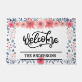 CUSTOM Floral Welkom Deurmat (Voorkant)