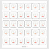 Custom Floral Wreath Wedding Sanitizer Hand Gel Sticker (Vel)