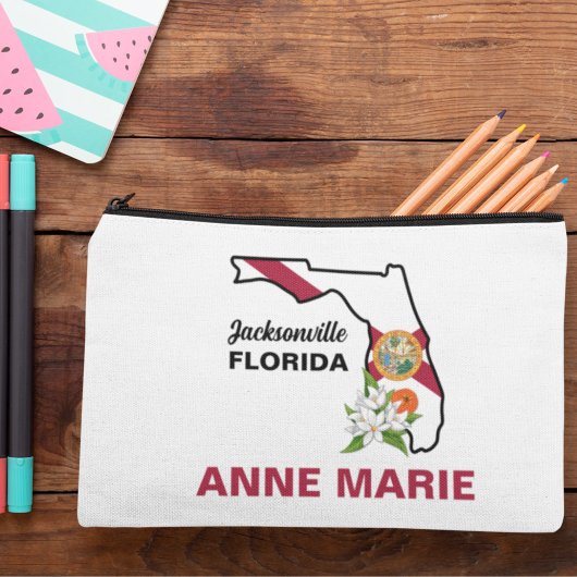 Custom Florida Flag State Flower Sinaasappel Bloss Etui