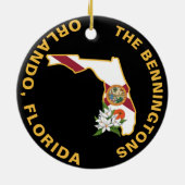 Custom Florida Flag State Flower Sinaasappel Bloss Keramisch Ornament (Achterkant)