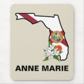 Custom Florida Flag State Flower Sinaasappel Bloss Muismat (Voorkant)