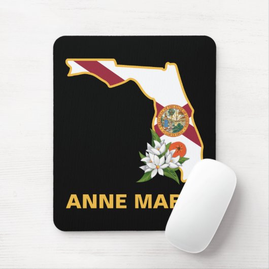 Custom Florida Flag State Flower Sinaasappel Bloss Muismat (Met muis)