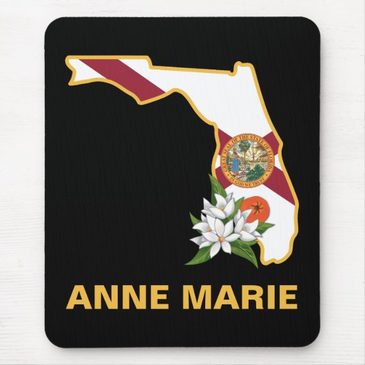 Custom Florida Flag State Flower Sinaasappel Bloss Muismat (Voorkant)