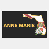 Custom Florida Flag State Flower Sinaasappel Bloss Rechthoekige Sticker (Voorkant)