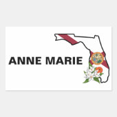 Custom Florida Flag State Flower Sinaasappel Bloss Rechthoekige Sticker (Voorkant)