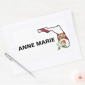 Custom Florida Flag State Flower Sinaasappel Bloss Rechthoekige Sticker (Envelop)