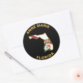 Custom Florida Flag State Flower Sinaasappel Bloss Ronde Sticker (Envelop)