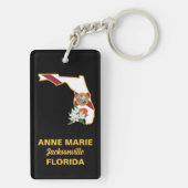 Custom Florida Flag State Flower Sinaasappel Bloss Sleutelhanger (achterkant)