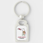Custom Florida Flag State Flower Sinaasappel Bloss Sleutelhanger (Voorkant)