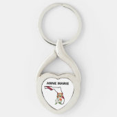 Custom Florida Flag State Flower Sinaasappel Bloss Sleutelhanger (Voorkant)