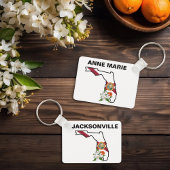 Custom Florida Flag State Flower Sinaasappel Bloss Sleutelhanger