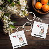 Custom Florida Flag State Flower Sinaasappel Bloss Sleutelhanger
