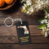 Custom Florida Flag State Flower Sinaasappel Bloss Sleutelhanger