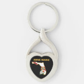 Custom Florida Flag State Flower Sinaasappel Bloss Sleutelhanger (Voorkant)