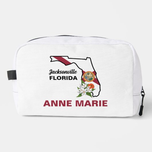 Custom Florida Flag State Flower Sinaasappel Bloss Toilettasje (Voorkant)