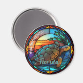 Custom Florida Vacation Souvenir  Magneet (Voorkant / Achterkant)