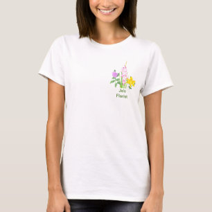 Custom Florist Shirt, voeg bedrijfsnaam toe T-shirt