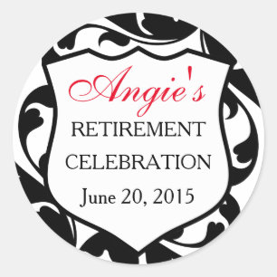 Custom Flourish Swirls Politie Badge Ronde Sticker