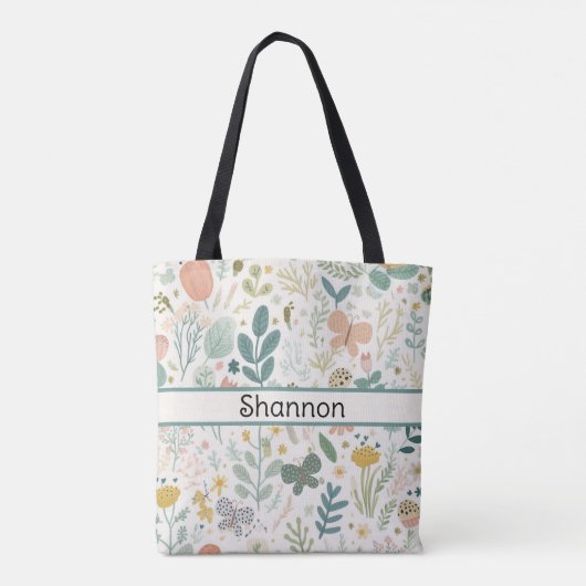 Custom Flower Canvas tas (Achterkant)