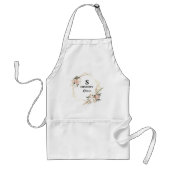 Custom flower crown apron, women's aprons standaard schort (Voorkant)