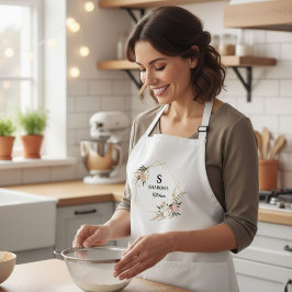 Custom flower crown apron, women's aprons standaard schort