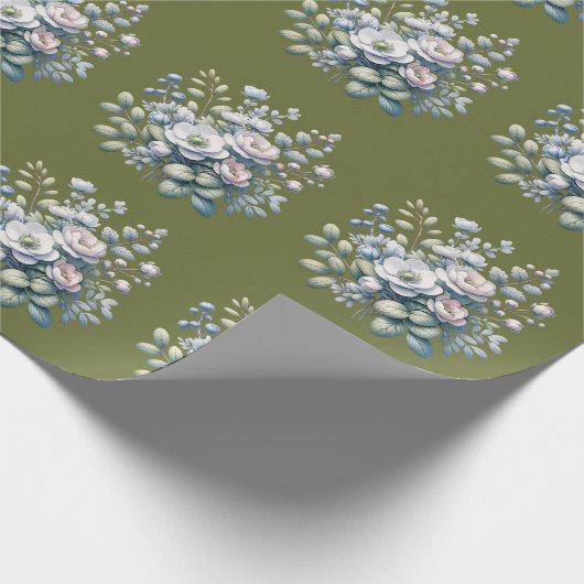 Custom flower design  cadeaupapier (Hoek)