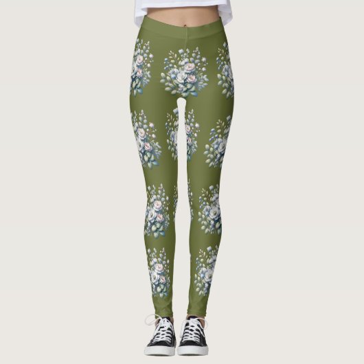 Custom flower design leggings (Voorkant)
