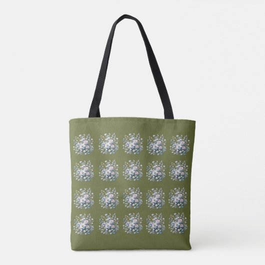 Custom flower design  tote bag (Achterkant)