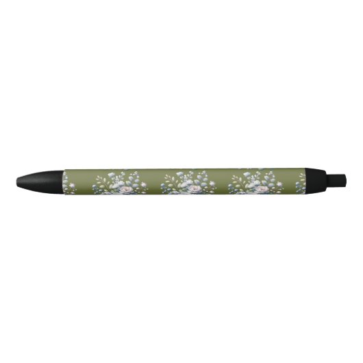 Custom flower design  zwarte inkt pen (Voorkant)
