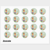 Custom Flower en meisje Ronde Sticker (Vel)