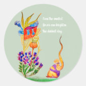 Custom Flower en meisje Ronde Sticker (Voorkant)