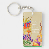 Custom Flower en meisje Sleutelhanger (Voorkant)