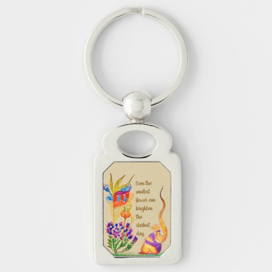 Custom Flower en meisje Sleutelhanger (Voorkant)