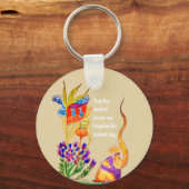 Custom Flower en meisje Sleutelhanger (Voorkant)