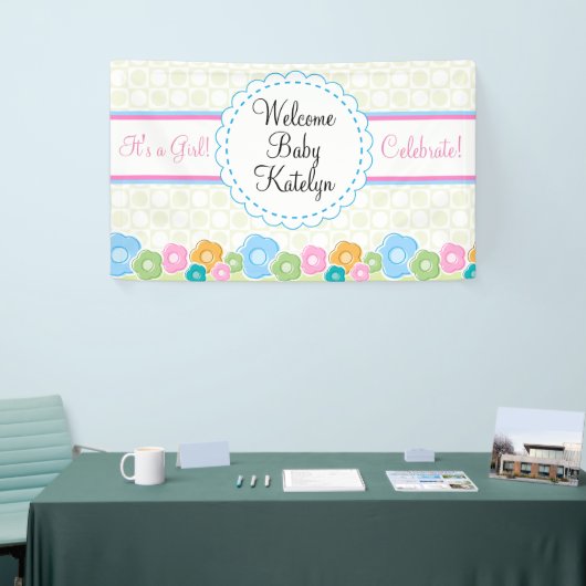 Custom Flower Garden Meisje Baby shower Banner (Beurs)
