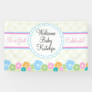 Custom Flower Garden Meisje Baby shower Banner