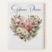 Custom Flower Heart Planner, aangepaste naam Planner (Achterkant)