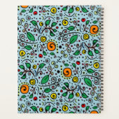 Custom Flower Pattern oranje Swirl Berry op Blauwg Planner (Achterkant)