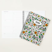Custom Flower Pattern sinaasappel Swirl Berry Wit  Planner (Display)