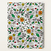 Custom Flower Pattern sinaasappel Swirl Berry Wit  Planner (Achterkant)