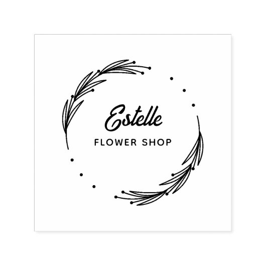 Custom Flower Shop & Bedrijfsnaam Zelfinktende Stempel (Design)