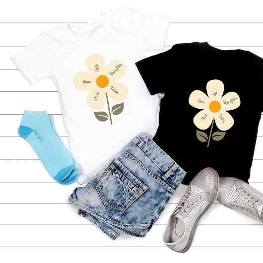 Custom Flower, Vrouw Rol, Moeder, Vrouw, Bloemen,  T-shirt