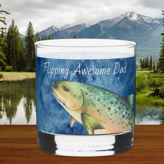 Custom Fly Fisherman Father cadeau Whisky Glas