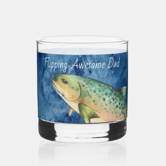 Custom Fly Fisherman Father cadeau Whisky Glas (Voorkant)