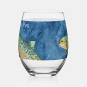 Custom Fly Fisherman Moeder cadeau Flippen Geweldi Wijnglas Zonder Voet (Links)