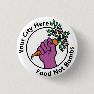 Custom Food Not Bombs logo Ronde Button 3,2 Cm