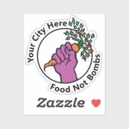 Custom Food Not Bombs logo Sticker