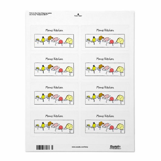 Custom Foods  Keuken Art Labels (Full Sheet)